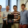 "Matheson (MiM Lab), Gaukroger (Elmo UK), Virdyawan (MiM Lab) e Watts (MiM Lab) ricevono la stazione dimostrativa Elmo (Giugno 2017)